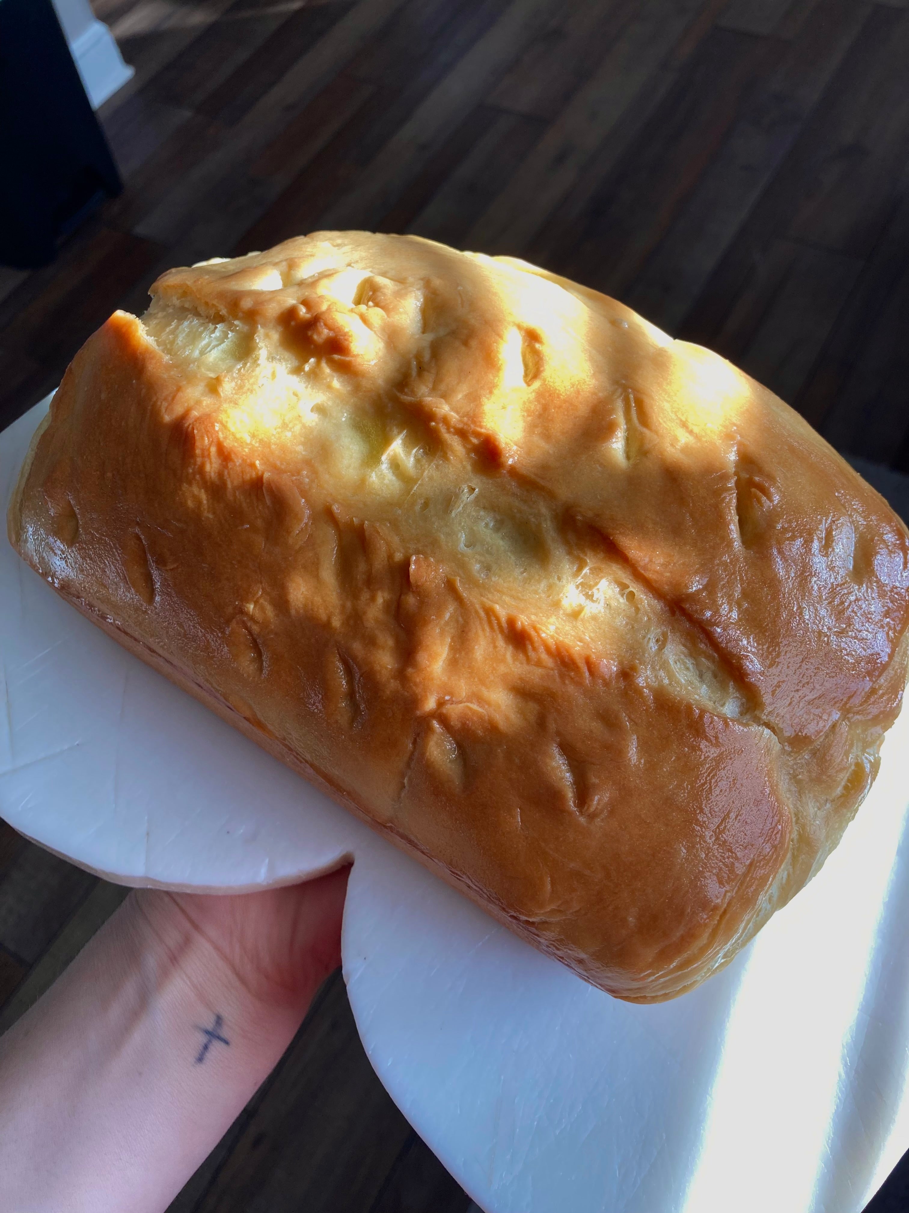 Homemade white bread loaf